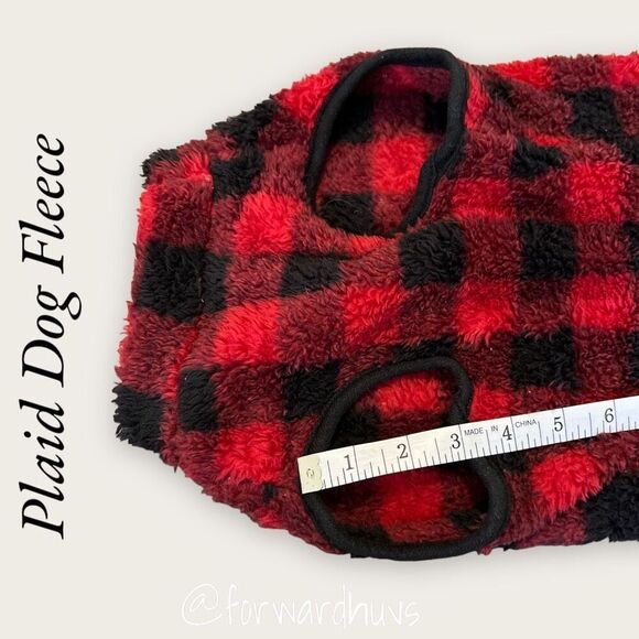 Red Plaid Large Frisco Fleece Vest ** 20-29 lbs - Picture 9 of 12